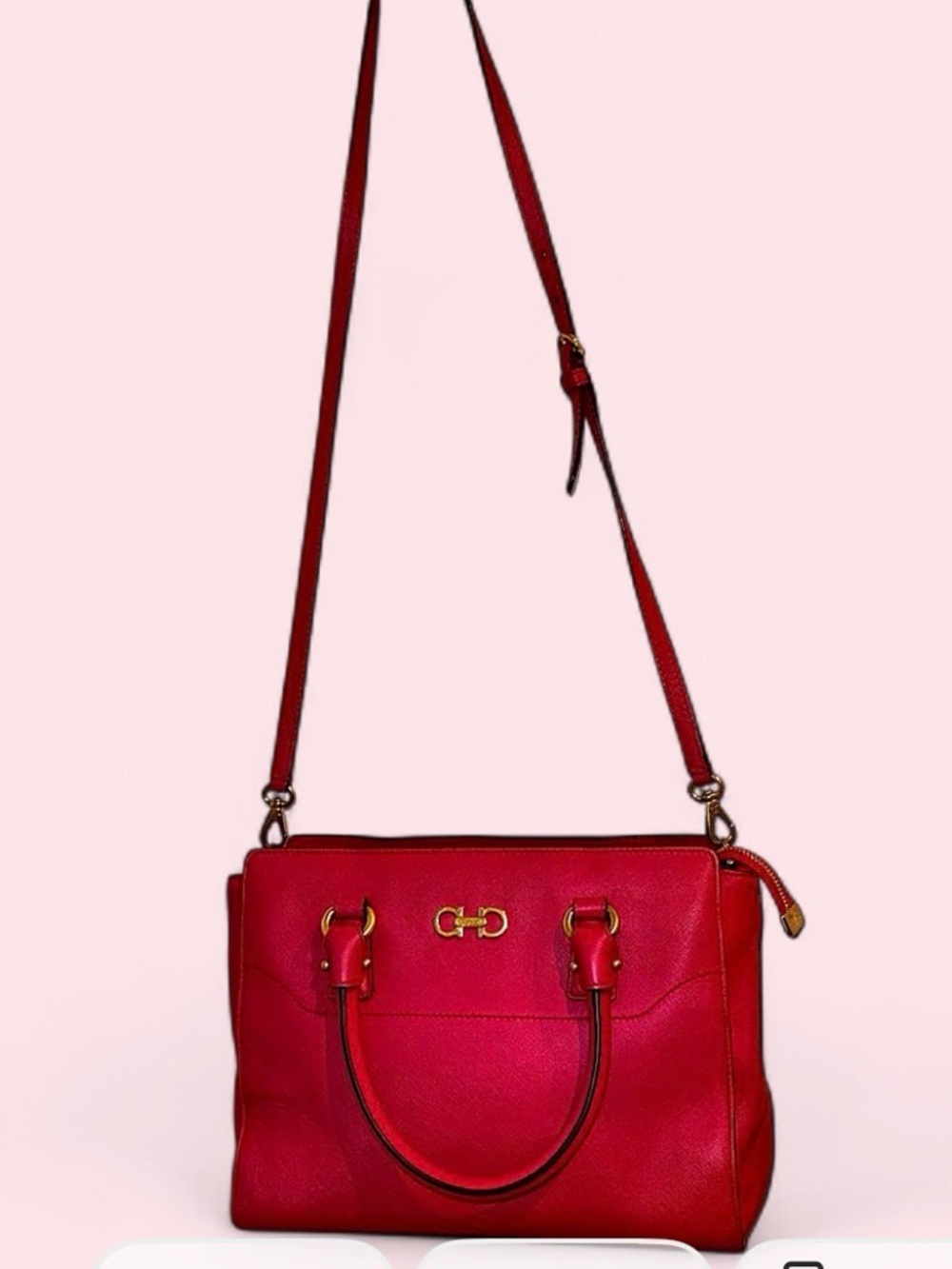 ❤️ Authentic Salvatore Ferragamo Hot Pink Leather Satchel / Crossbody ❤️